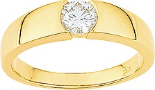 BAGUE SOLITAIRE JAUNE 0.4CT